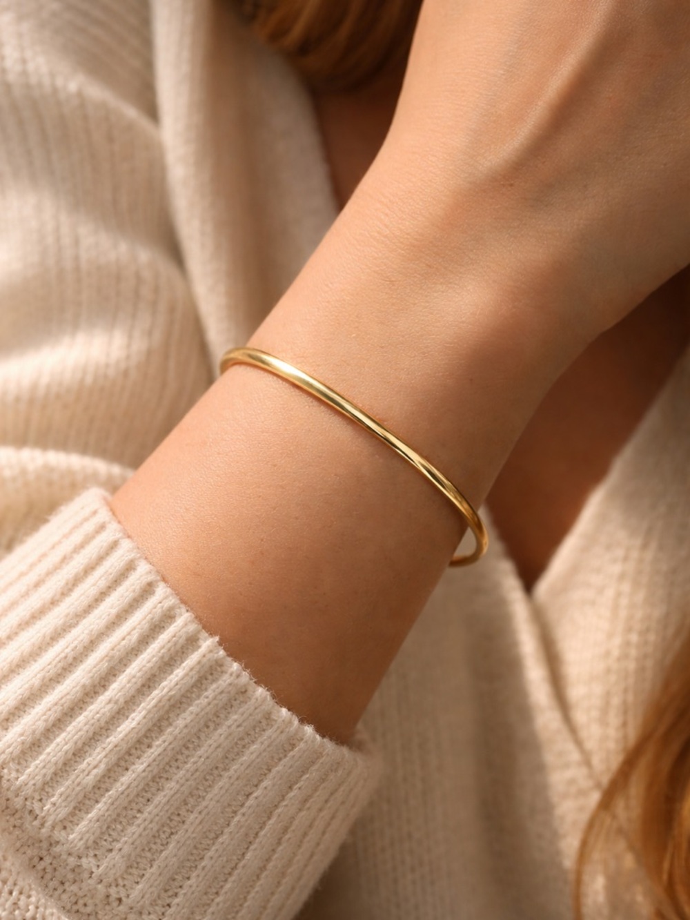 Luxury 22K Gold Wedding Bangle 10.04  g. Real Gold Minimal Bracelet - investment